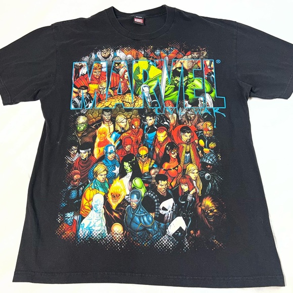 Marvel Other - Vintage Mad Engine Official Marvel And Avengers Characters Black T-Shirt size XL